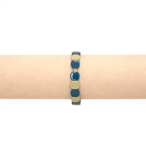 Bracciale Smaltato Petrolio - Avana